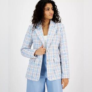 Avec Les Filles Women's Multicolored Tweed Blazer